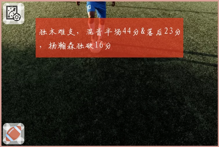 独木难支,混音半场44分&落后23分,杨瀚森独砍16分